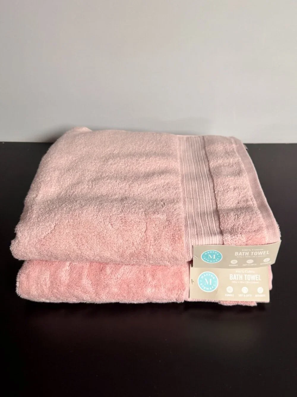 8 Pc 100% Cotton Martha Stewart Pink Bath Towel Set 2 Bath 2 Hand 4 Washcloths